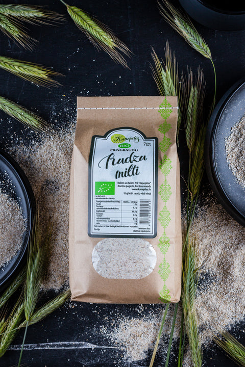 Pilngraudu rudzu milti BIO, Kaņepītes, 1kg
