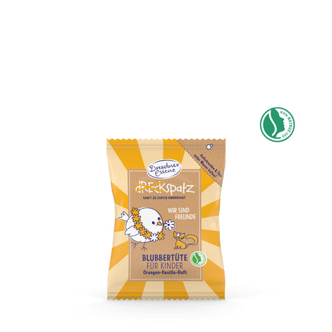 Putojošas vannas tabletes bērniem ar apelsīnu un vaniļas aromātu, Dresdner Essenz, 70g