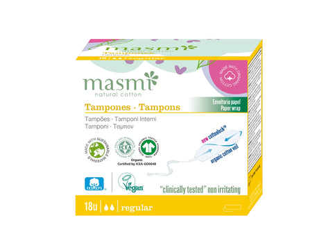 Tamponi no bio kokovilnas Regular, MASMI, 18 gab.