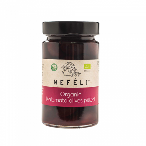 Olīvas Kalamata bez kauliņiem BIO, NEFELI, 370g/190g
