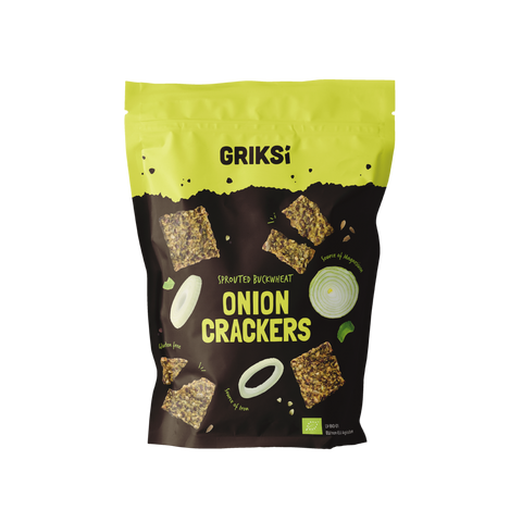 Diedzētu griķu krekeri ar sīpoliem, Griksi, BIO, 70g