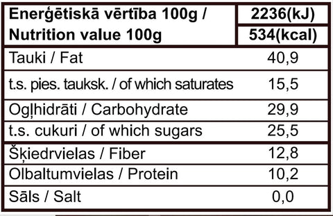 Lazdu riekstu batoniņš HARMONIJAI BIO, Prosvego, 42g