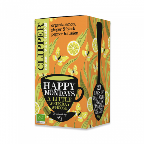 Citrona un ingvera tēja ar melnajiem pipariem BIO, CLIPPER, 20x2,25g maisiņi